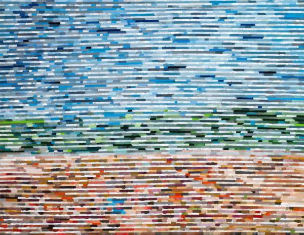 Chandraguptha Thenuwara b. 1960Neo Glitch - Landscape II, 2025 Signed and dated lower right Acrylic on canvas 70 x 92 cm 27 1/2 x 36 1/4 in