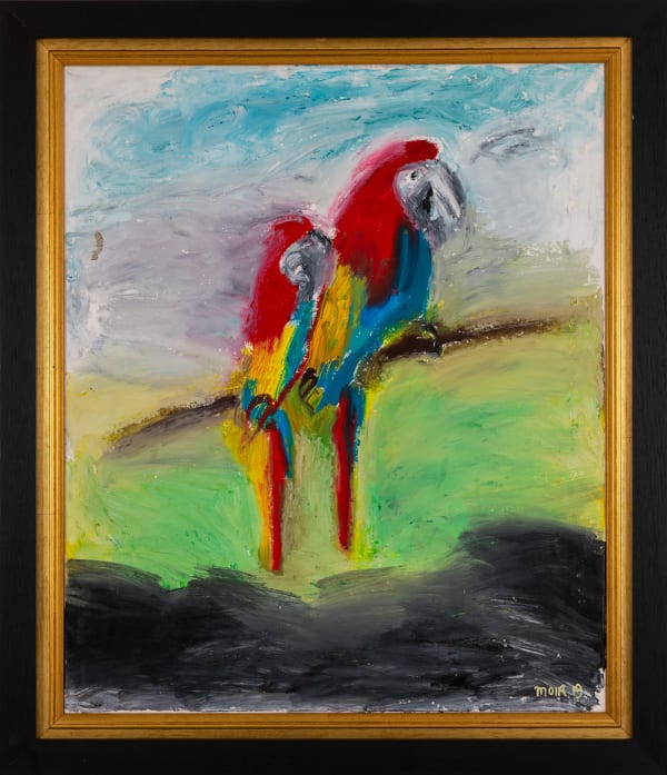 Jim Moir b. 1959Parrots, 2019 Oil on canvas 60 x 50.5 cm 23 1/2 x 20 in
