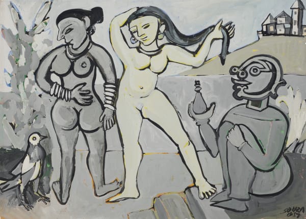 Francis Newton Souza, Untitled (Women with Attendants), 1951