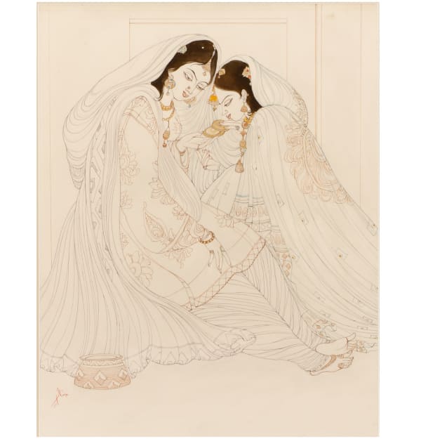 Abdur Rahman Chughtai, Mughal Princesses, c.1967