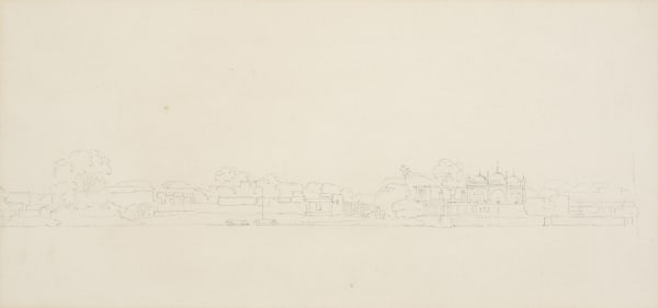 Thomas Daniell, R.A. (1749 – 1840) and William Daniell, R.A. (1769 – 1837) View of India (Domed Temple), c.1790 Pencil on paper 18 x 39 cm 7 1/8 x 15 3/8 in