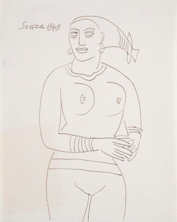 Francis Newton Souza, Untitled (Nude with Bangles), 1949