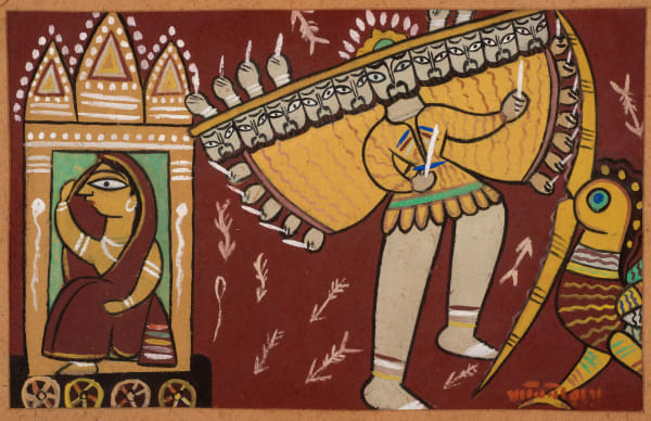 Jamini Roy, Jatayu, Ravana and Sita