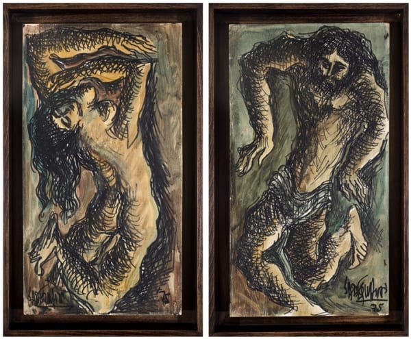 Syed Sadequain, Untitled (Adam and Eve), 1975