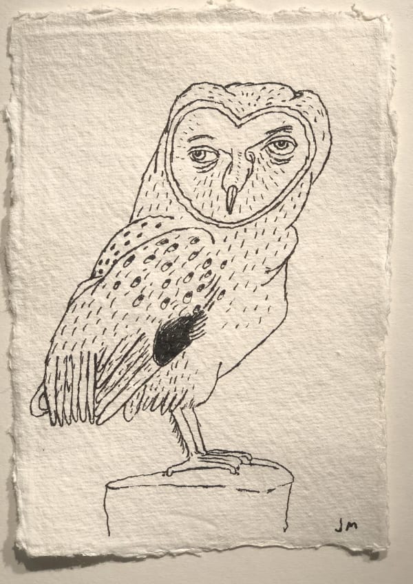 Jim Moir Owl 4, 2018 Ink on paper 15.5 x 11 cm