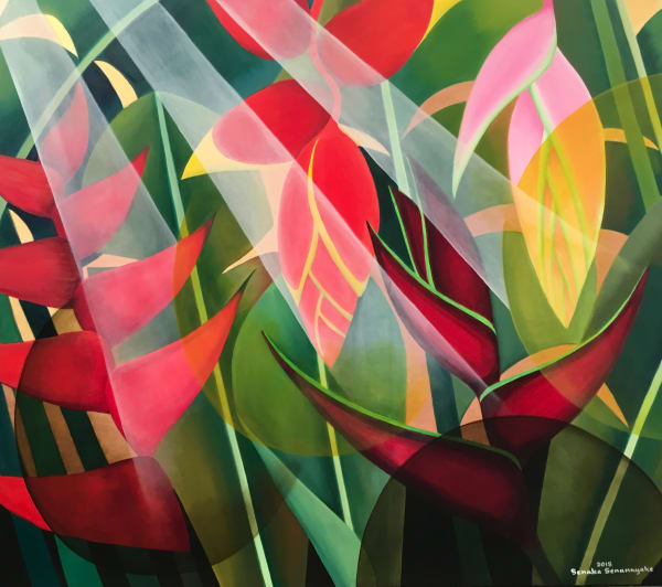 Senaka Senanayake b. 1951Heliconias, 2018 Oil on canvas 119.4 x 152.4 cm 47 x 60 in