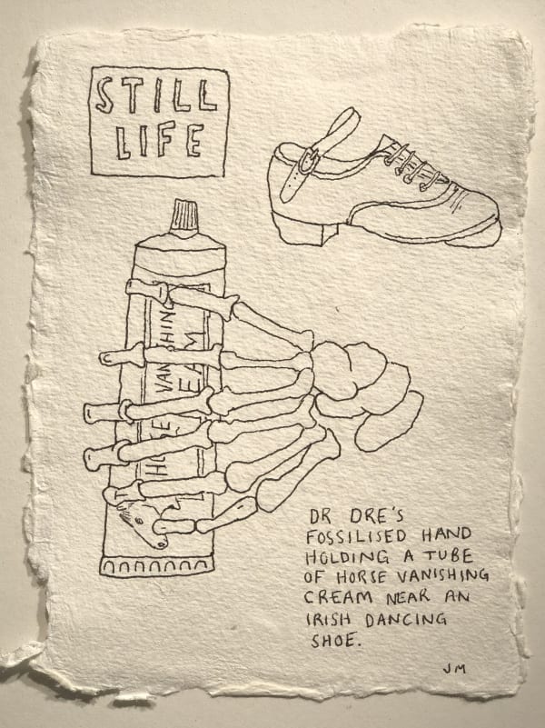 Jim Moir Still Life with Dr Dre's Hand, 2018 Ink on paper 15.5 x 11 cm