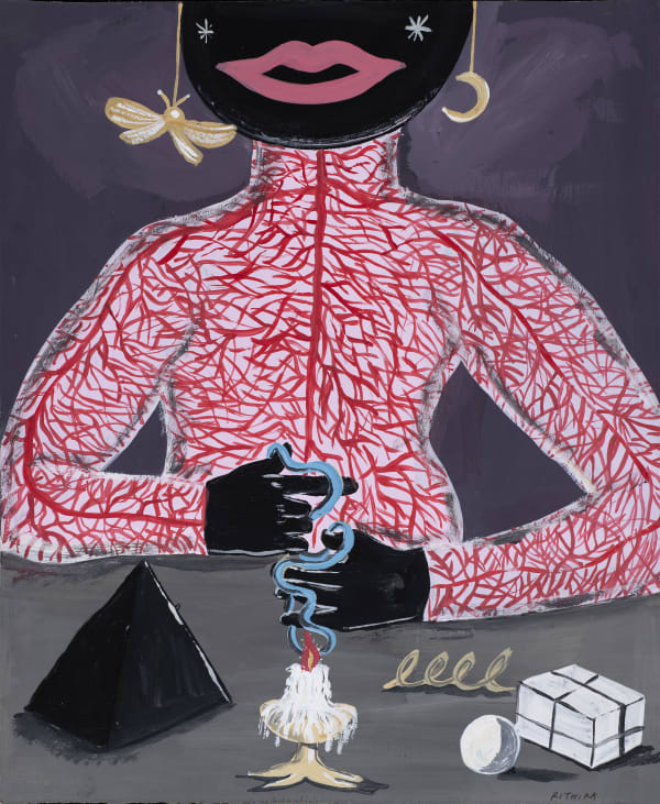 Rithika Pandey Localising an effect of Memory, 2020 Acrylic and gouache on paper 38.1 x 29.8 cm 15 x 11 3/4 in Signed 'RITHIKA' and titled and dated on the reverse