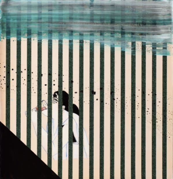 Anju Dodiya b. 1964Forgetting, 2016 Acrylic, watercolour and ink on wallpaper 41.5 x 40.6 cm 16 3/8 x 16 in