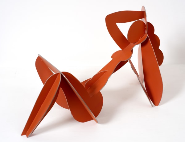Dhruva Mistry b. 1957Recline, 2014-2019 Vermillion epoxy paint on 2mm stainless steel 22.9 x 38.1 x 19.1 cm 9 x 15 x 7 1/2 in