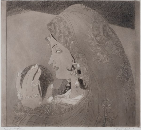 Abdur Rahman Chughtai, Punjabi Maiden, Circa 1950