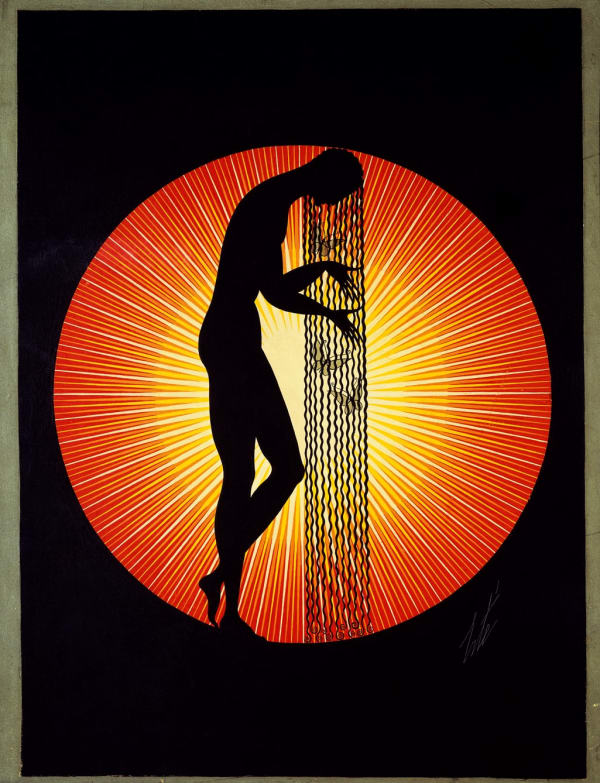 Romain de Tirtoff dit Erté 1892 - 1990Ombre et Lumiere, 1928 Harper's Bazaar cover Gouache 35 x 26 cm 13 3/4 x 10 1/4 in