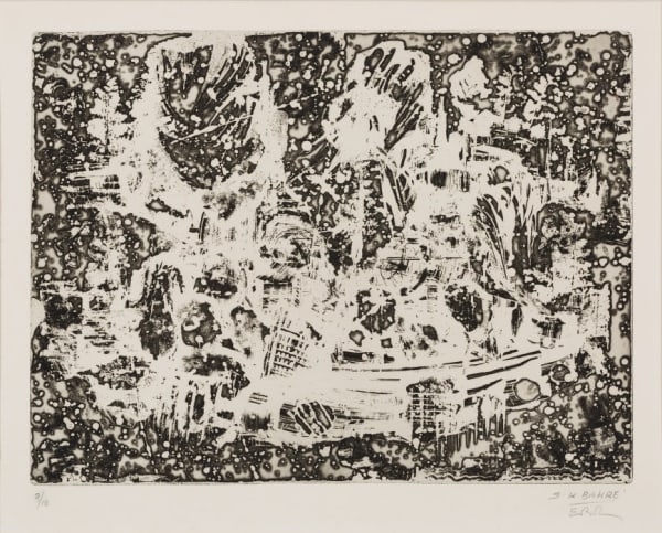 Sadanand K. Bakre 1920-2007Untitled, 1958 Signed 'S.K BAKRE', numbered 2/10 and signed in Devanagari along lower margin Etching on paper edition 2/10 22.9 x 30.5 cm 9 x 12 in