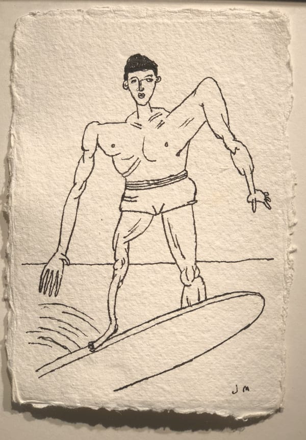 Jim Moir Surfer, 2018 Ink on paper 15.5 x 11 cm