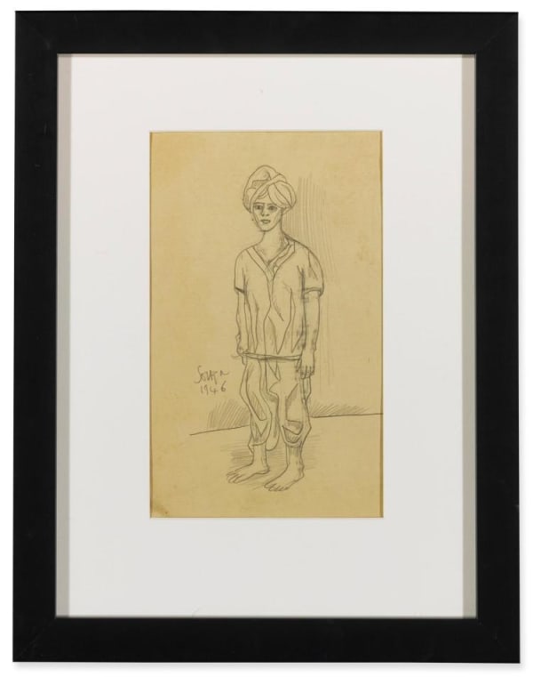 Francis Newton Souza Untitled, 1946 Pencil on papersigned and dated 'Souza 1946' lower left 27 x 16.2 cm10⅝ x 6⅜ in.