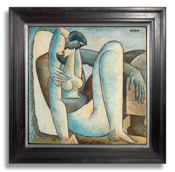 Syed Sadequain - Couple in an Embrace, c.1958