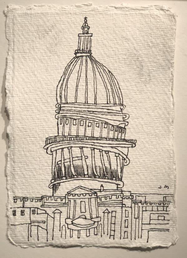 Jim Moir St. Pauls, 2018 Ink on paper 15.5 x 11 cm
