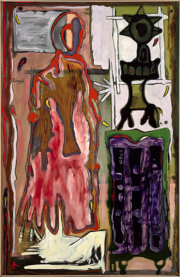 Lancelot Ribeiro 1933-2011The Offering, 1966 Oil and polyvinyl acetate on canvas 190 x 121.8 cm 74 3/4 x 48 in