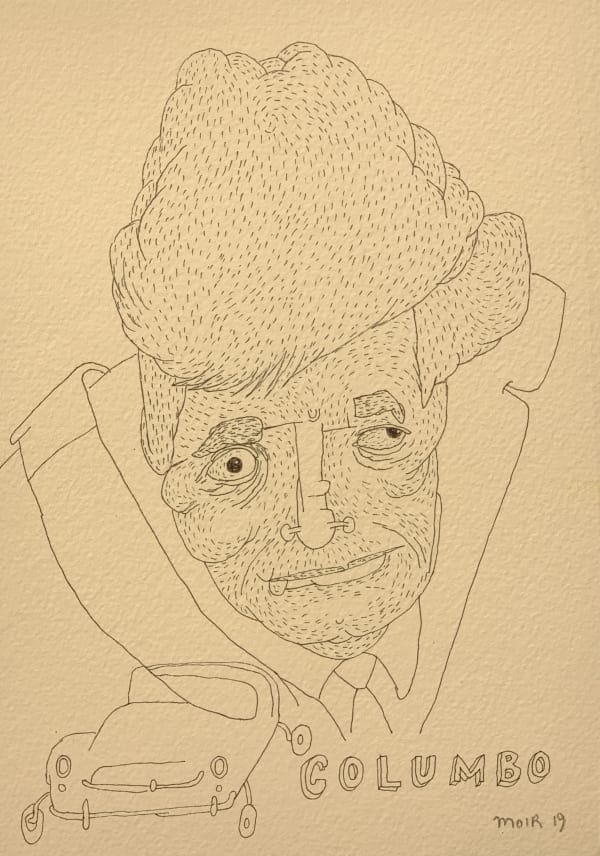 Jim Moir b. 1959Columbo, 2019 Ink wash and pencil on paper 20.8 x 15 cm 8 1/4 x 5 7/8 in