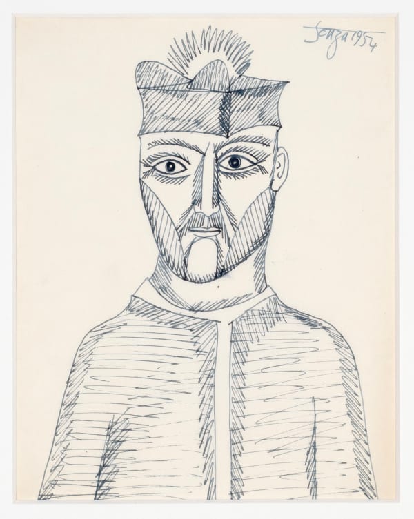 Francis Newton Souza 1924-2002Untitled (Cardinal), 1954 Signed and dated 'Souza 1954' upper right Pen and ink on paper 25.5 x 20.2 cm 10 x 8 in