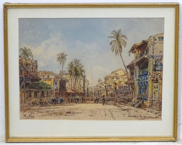 32. Eduard Hildebrandt, Strasse in Bombay (Street in Bombay, c.1865