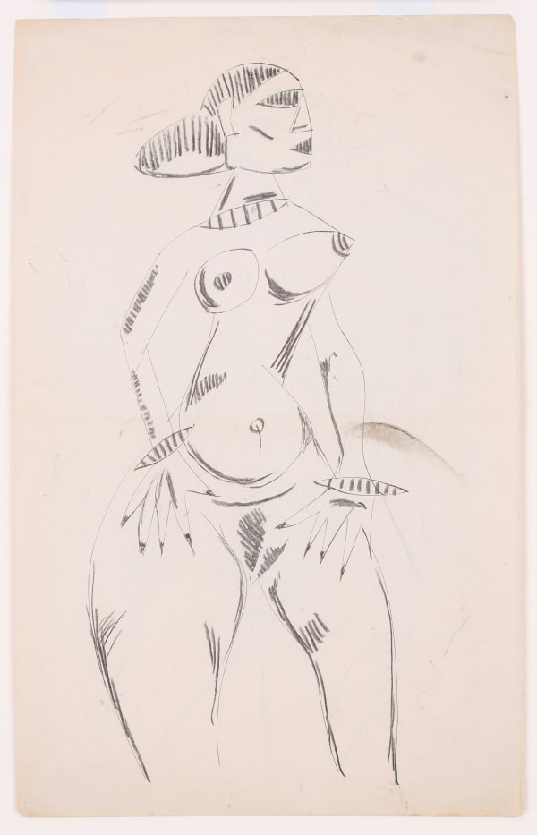 Francis Newton Souza 1924-2002Untitled (Nude), 1948 Pencil on paper 33.6 x 21.1 cm 13 1/4 x 8 1/4 in