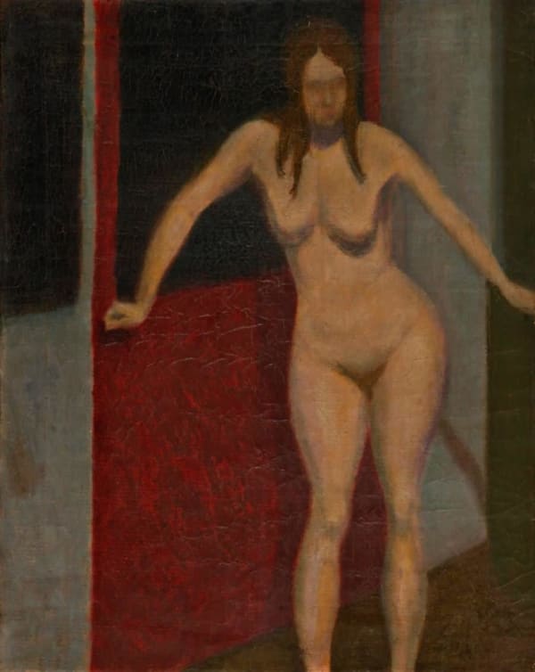 Sadanand K. Bakre 1920-2007Untitled (Nude), circa 1960s Oil on canvas 53.3 x 43.2 cm 21 x 17 in