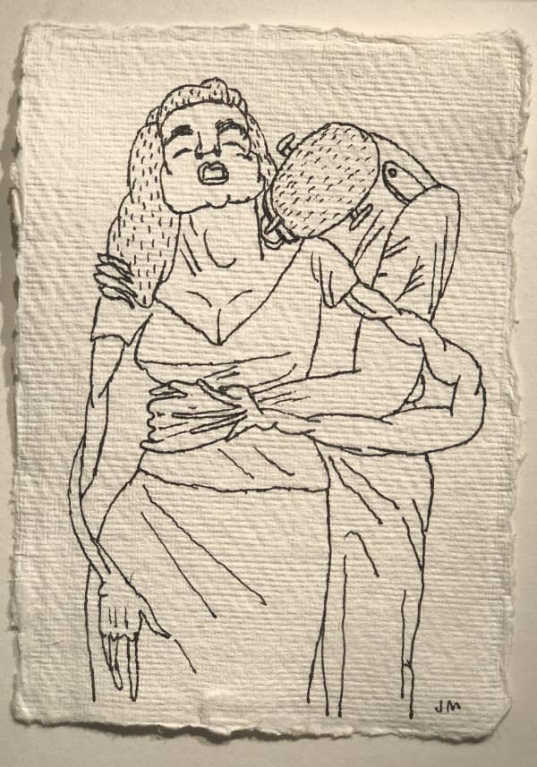 Jim Moir Couple 1, 2018 Ink on paper 15.5 x 11 cm