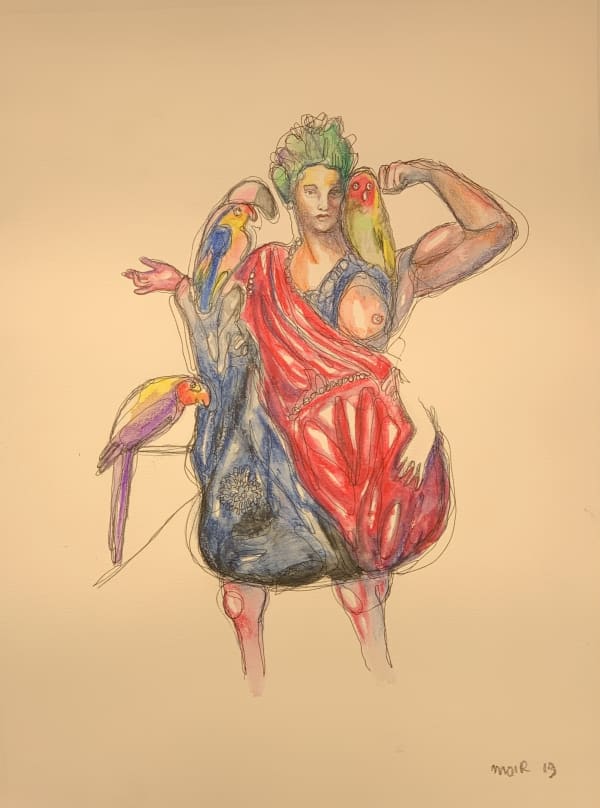 Jim Moir, Figure with Birds II, 2019