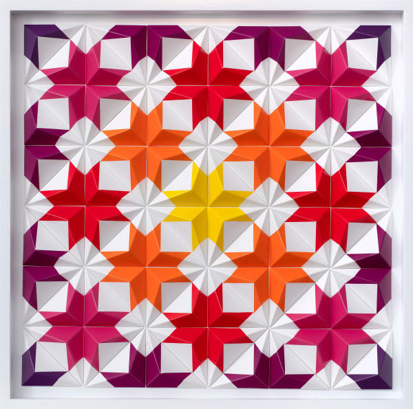 Zarah Hussain b. 1980Root 2 (Yellow & Purple), 2021 Signed and dated on the reverse Paint on resin 50 x 50 cm 19 3/4 x 19 3/4 in