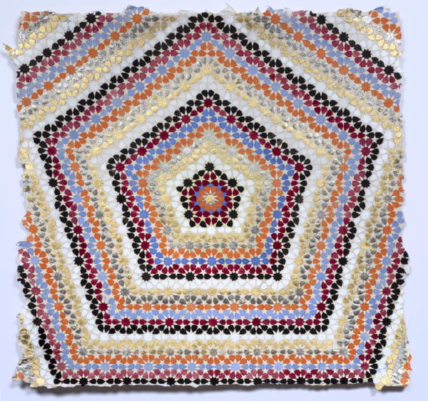 Elisabeth Deane Emanator, 2019 Italian gold leaf, platinum leaf, natural pigments and Arabic gum on handmade Indian hemp paper 37 x 37 cm 14 5/8 x 14 5/8 in