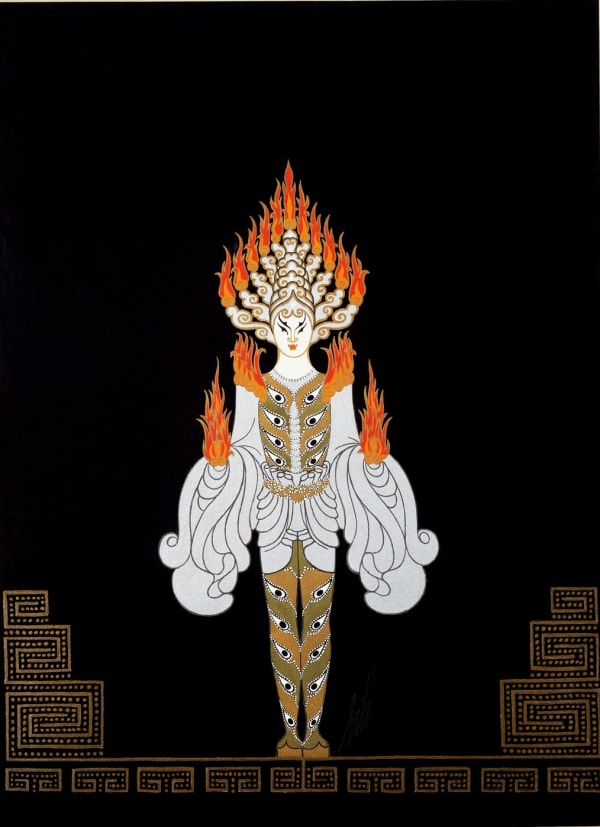 Romain de Tirtoff dit Erté 1892 - 1990Genie of the Lamp, 1929 Design for the revue Aladin, Folies Bergere Gouache 37 x 27 cm 14 5/8 x 10 5/8 in