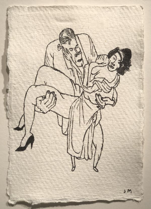 Jim Moir Damsel in Distress, 2018 Ink on paper 15.5 x 11 cm