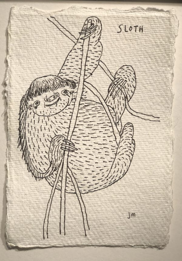 Jim Moir Sloth, 2018 Ink on paper 15.5 x 11 cm
