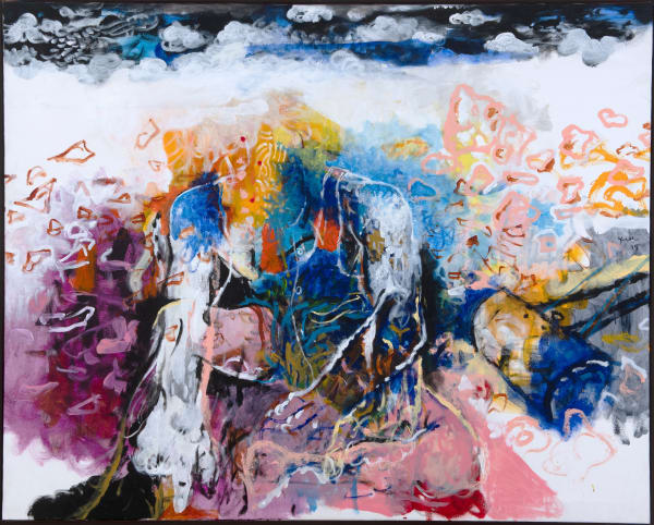 Jagath Weerasinghe b. 1954Under the Dark Sky: Among the Rubbles, 2025 Signed and dated centre right Acrylic on Canvas 122 x 152 cm 48 x 59 7/8 in