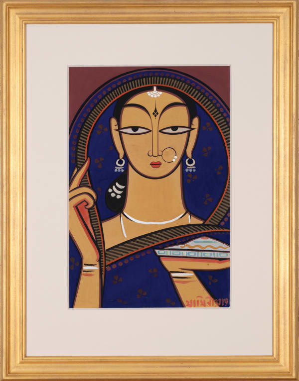 Jamini Roy, Untitled (Woman in Blue), Circa 1960