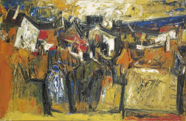 Sayed Haider Raza, Untitled (Paysage avec Maisons), 1956