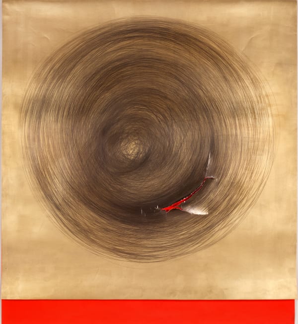 Carali McCall, Work no. 1 (Circle Drawing) Gold/Red 2hr 13mins, 2019