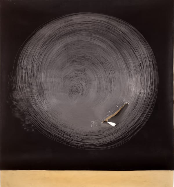 Carali McCall, Work no. 1 (Circle Drawing) Blue/Gold 2hrs 34mins, 2019