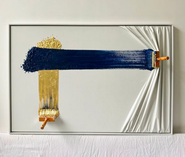 Jean-Paul Donadini Brosses arrêtées gold and blue , 2023
