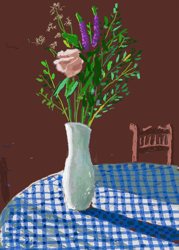4th February, Flowers in a Vase with Chair