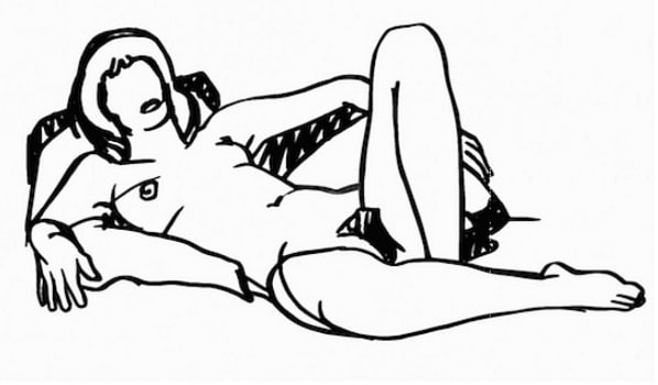 Monica Lying On Blanket Black