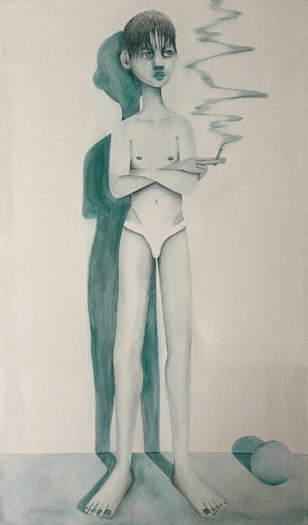 Boy With Cigarette And Tennis Ball