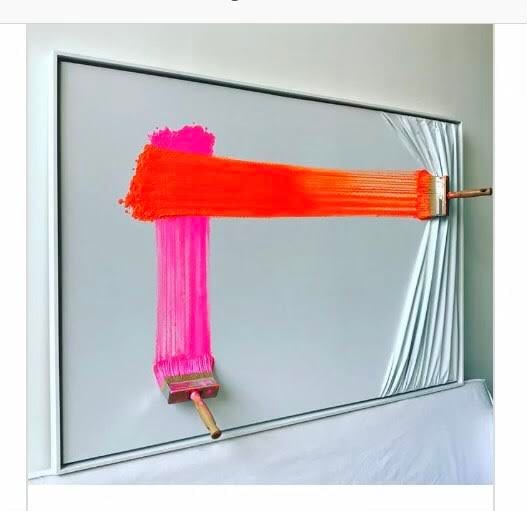 Brosse arrêtée pink and orange