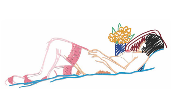 Nude With Bouquet and Stocking Variation #7