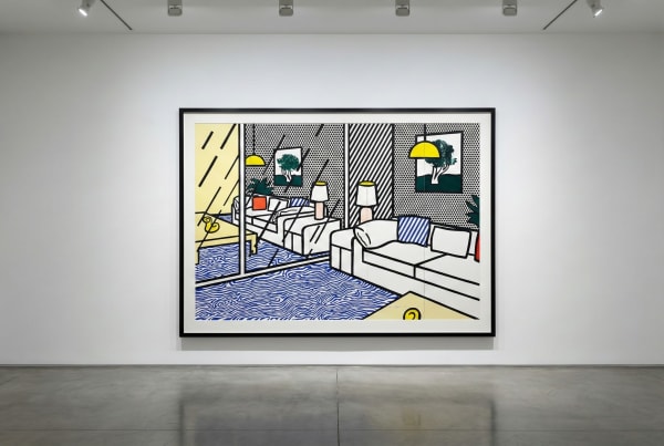 Roy Lichtenstein Wallpaper with Blue Floor Interior, 1992