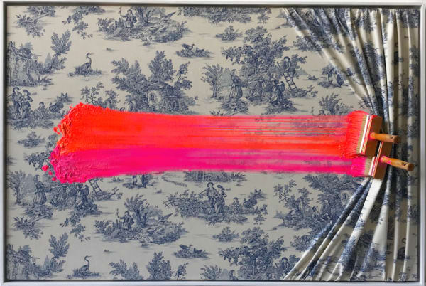 Double Brosse Arrêtée Pink and Orange Toile de Jouy