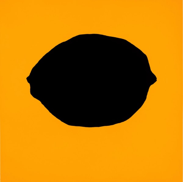 Donald Sultan Black Lemon on Yellow, 2018