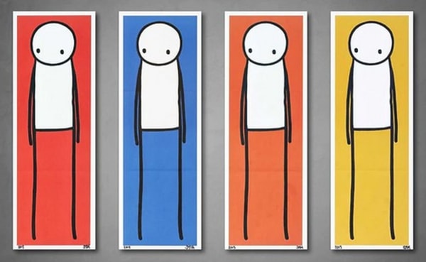 Stik The Big Issue Signed Full Set (Red, Blue, Orange, Yellow) Standing Figures