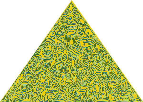 Keith Haring Pyramid Yellow, 1989